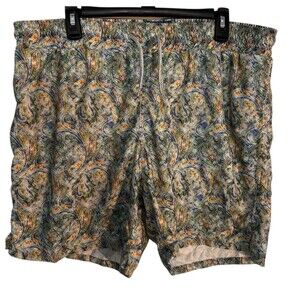 Michael's Men's Cyclist Liner Swim Trunks Bathing Suit Paisley Made in USA XL